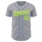 Custom Gray Neon Green Royal-White Authentic Baseball Jersey