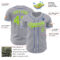 Custom Gray Neon Green Royal-White Authentic Baseball Jersey
