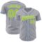 Custom Gray Neon Green Royal-White Authentic Baseball Jersey