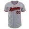 Custom Gray Black-Red Authentic Baseball Jersey