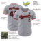Custom Gray Black-Red Authentic Baseball Jersey