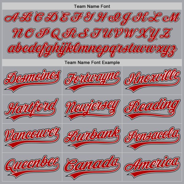 Custom Gray Red White-Black Authentic Baseball Jersey