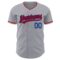 Custom Gray Red-Royal Authentic Baseball Jersey