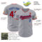 Custom Gray Red-Royal Authentic Baseball Jersey