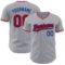 Custom Gray Red-Royal Authentic Baseball Jersey