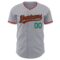 Custom Gray Red-Kelly Green Authentic Baseball Jersey