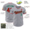 Custom Gray Red-Kelly Green Authentic Baseball Jersey