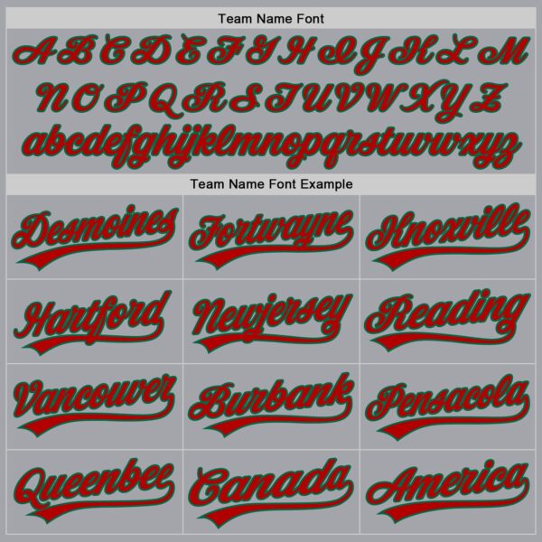 Custom Gray Red-Kelly Green Authentic Baseball Jersey