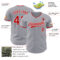 Custom Gray Red-White Authentic Baseball Jersey