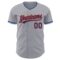 Custom Gray Royal-Orange Authentic Baseball Jersey