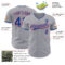 Custom Gray Royal White-Red Authentic Baseball Jersey