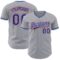 Custom Gray Royal White-Red Authentic Baseball Jersey