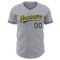 Custom Gray Royal-Yellow Authentic Baseball Jersey