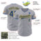 Custom Gray Royal-Yellow Authentic Baseball Jersey