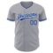 Custom Gray Royal-White Authentic Baseball Jersey
