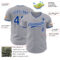 Custom Gray Royal-White Authentic Baseball Jersey