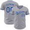 Custom Gray Royal-White Authentic Baseball Jersey