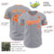 Custom Gray Orange-White Authentic Baseball Jersey
