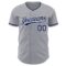 Custom Gray Navy-White Authentic Baseball Jersey