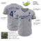 Custom Gray Navy-White Authentic Baseball Jersey