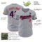 Custom Gray Navy-Red Authentic Baseball Jersey