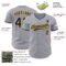 Custom Gray Navy-Gold Authentic Baseball Jersey