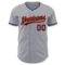 Custom Gray Navy-Orange Authentic Baseball Jersey