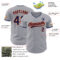 Custom Gray Navy-Orange Authentic Baseball Jersey
