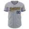 Custom Gray Old Gold-Navy Authentic Baseball Jersey