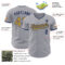 Custom Gray Old Gold-Navy Authentic Baseball Jersey