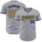 Custom Gray Old Gold-Navy Authentic Baseball Jersey