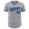 Custom Gray Navy-Light Blue Authentic Baseball Jersey