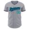 Custom Gray Navy-Teal Authentic Baseball Jersey