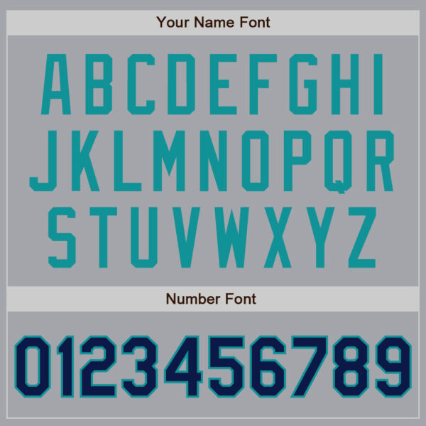 Custom Gray Navy-Teal Authentic Baseball Jersey