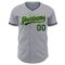 Custom Gray Navy-Neon Green Authentic Baseball Jersey