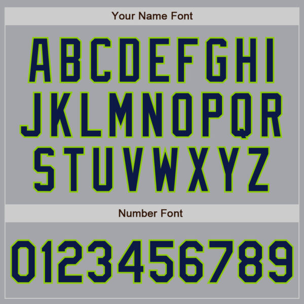 Custom Gray Navy-Neon Green Authentic Baseball Jersey