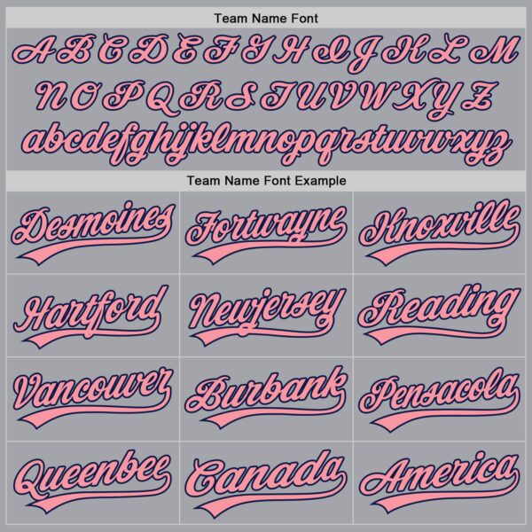 Custom Gray Medium Pink-Navy Authentic Baseball Jersey