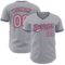 Custom Gray Medium Pink-Navy Authentic Baseball Jersey