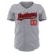 Custom Gray Black-Red Authentic Baseball Jersey