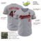 Custom Gray Black-Red Authentic Baseball Jersey