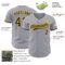 Custom Gray Black-Gold Authentic Baseball Jersey