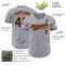 Custom Gray Black-Orange Authentic Baseball Jersey