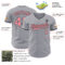 Custom Gray Medium Pink-Black Authentic Baseball Jersey