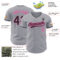 Custom Gray Black-Pink Authentic Baseball Jersey