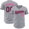 Custom Gray Black-Pink Authentic Baseball Jersey