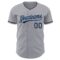 Custom Gray Black-Light Blue Authentic Baseball Jersey