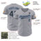 Custom Gray Black-Light Blue Authentic Baseball Jersey