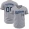 Custom Gray Black-Light Blue Authentic Baseball Jersey