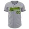 Custom Gray Black-Neon Green Authentic Baseball Jersey