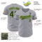 Custom Gray Black-Neon Green Authentic Baseball Jersey